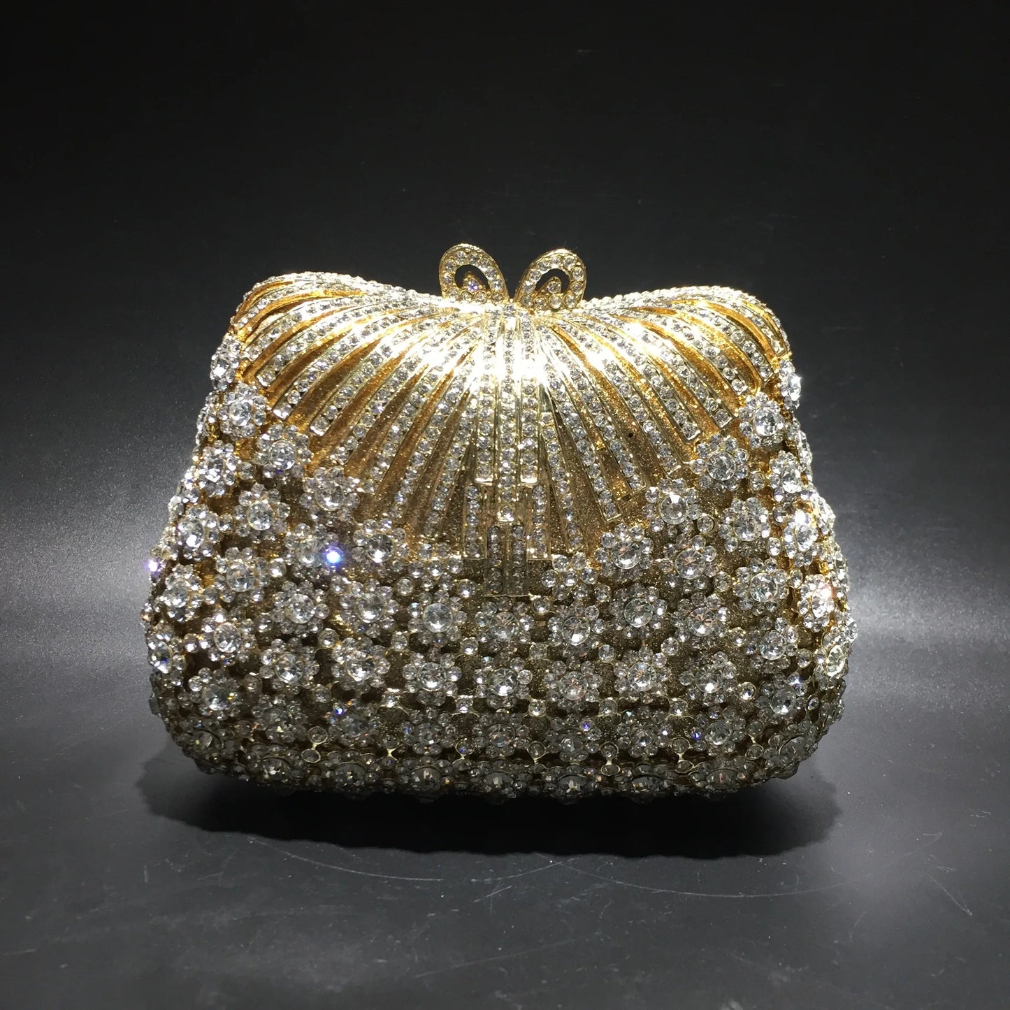 FLOWER  RHINESTONES CLUTCH BAG