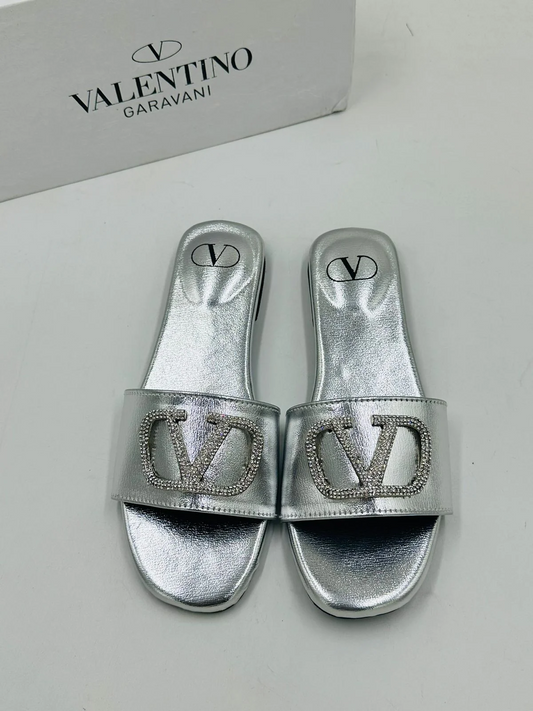 VALANTINO SILVER FLAT