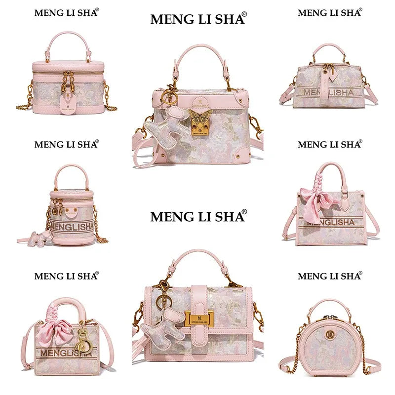 CHINESE STYLE  PINK EMBOSSED BAG