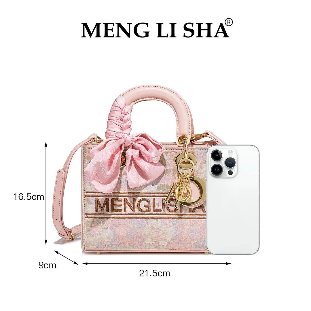 CHINESE STYLE  PINK EMBOSSED BAG