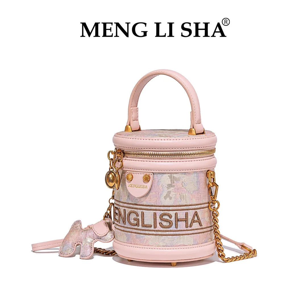 CHINESE STYLE  PINK EMBOSSED BAG