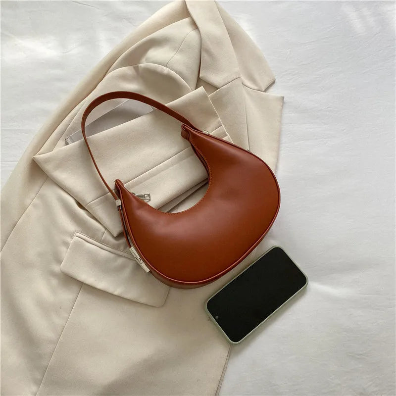 PURE LEATHER HOBO  BAG