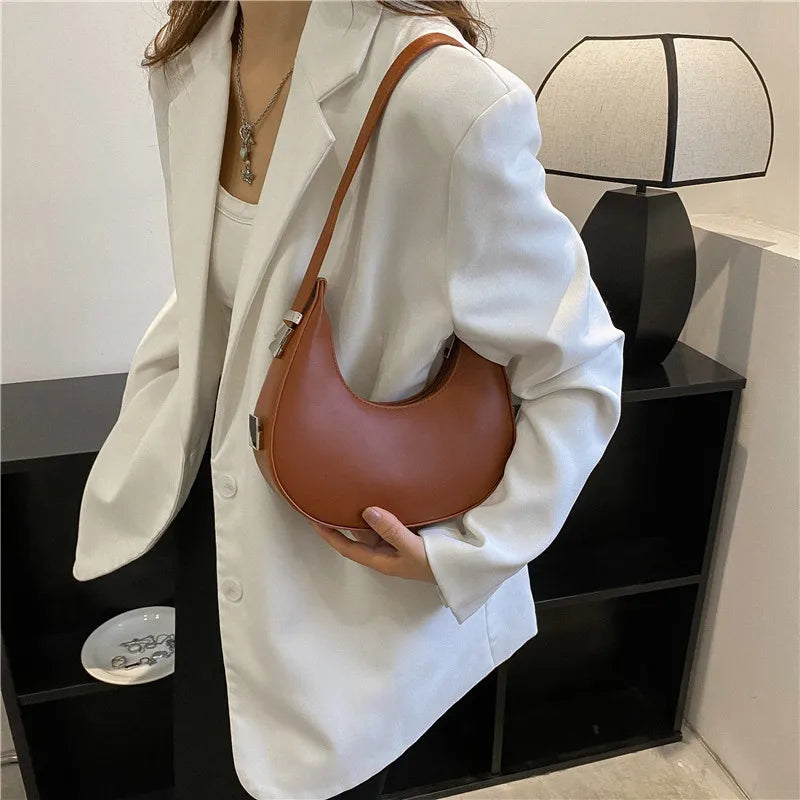 PURE LEATHER HOBO  BAG