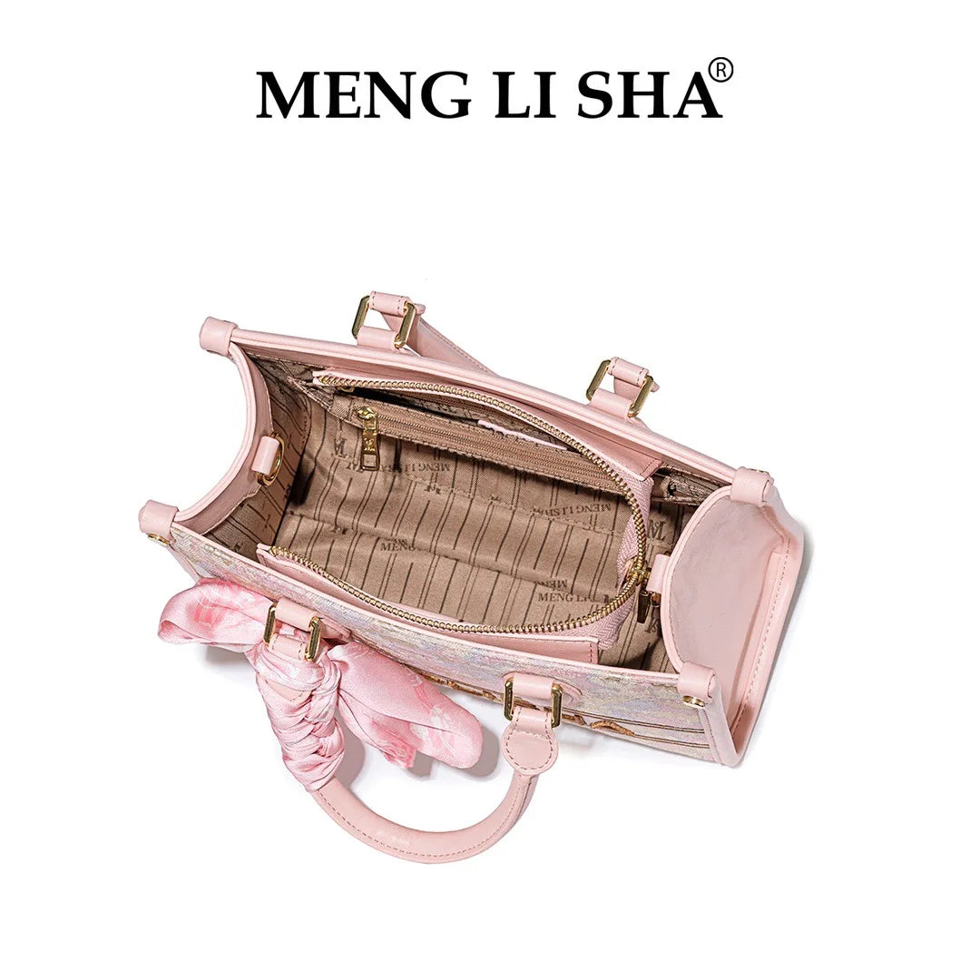 CHINESE STYLE  PINK EMBOSSED BAG