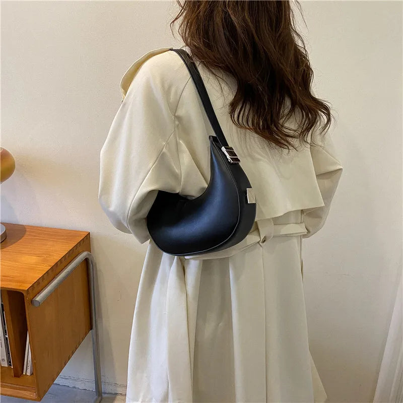 PURE LEATHER HOBO  BAG