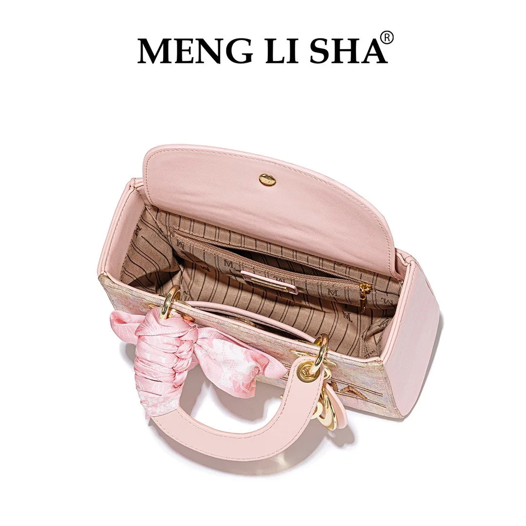 CHINESE STYLE  PINK EMBOSSED BAG