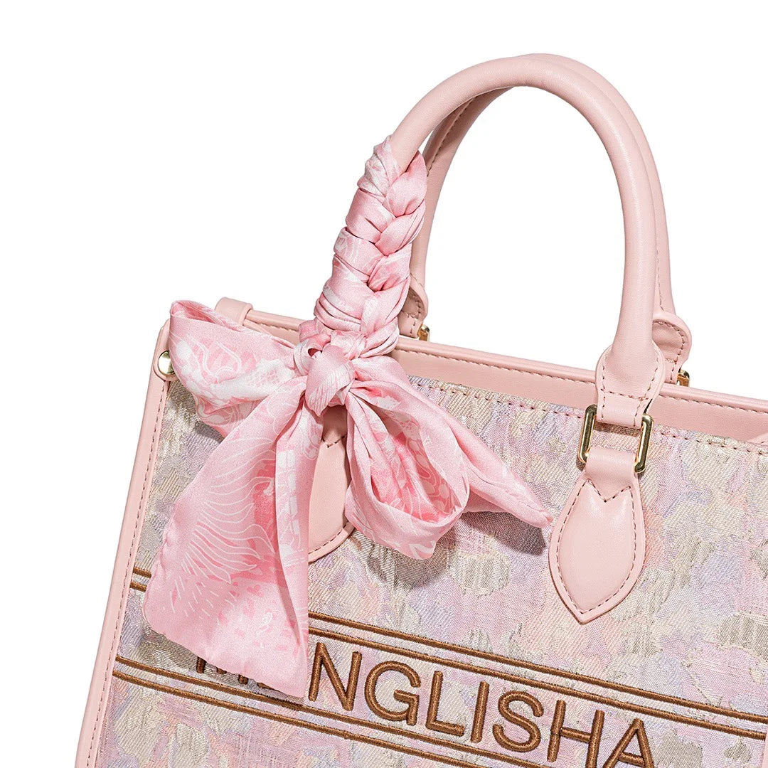 CHINESE STYLE  PINK EMBOSSED BAG