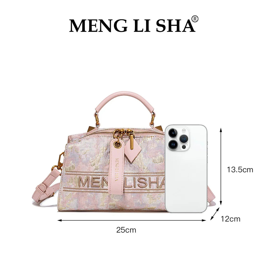 CHINESE STYLE  PINK EMBOSSED BAG