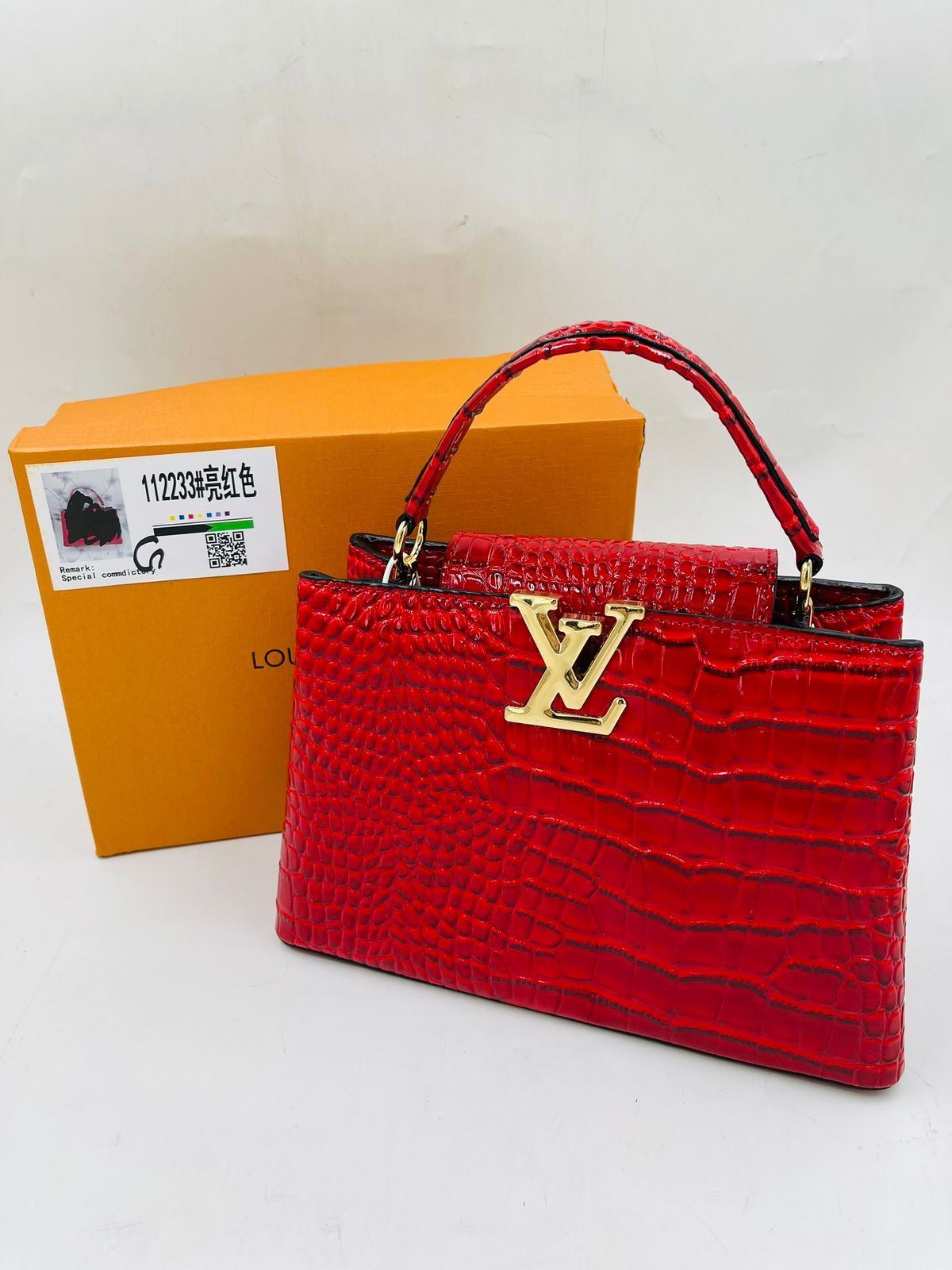 LV RED HANDBAG