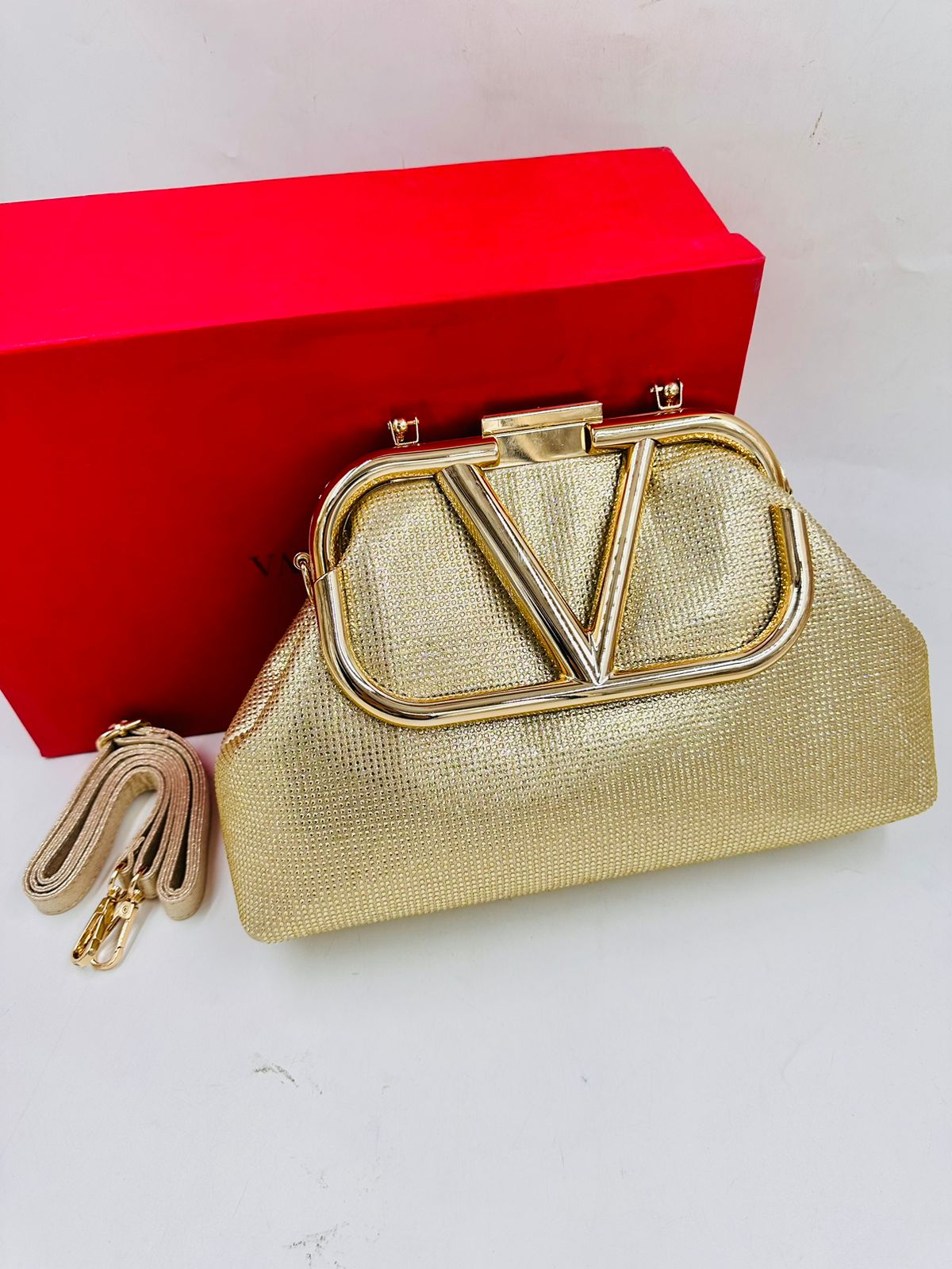 VALENTINO GOLD CLUTCH