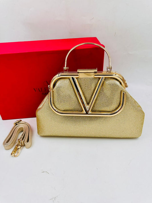 VALENTINO GOLD CLUTCH